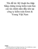 Tên đề tài: Kỹ thuật thu thập bằng chứng trong kiểm toán báo cáo tài chính năm đầu tiên tại công ty kiểm toán Ernst & Young Việt Nam