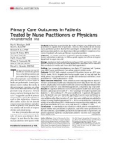 Báo cáo y học: Primary Care Outcomes in Patients Treated by Nurse Practitioners or Physicians