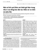 Một số kết quả khảo sát đánh giá hiện trạng nhà ở của đồng bào dân tộc thiểu số và miền núi phía Bắc