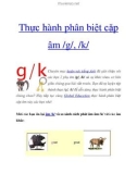 Thực hành phân biệt cặp âm /g/, /k/