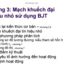 Bài giảng Điện tử tương tự ( Phùng Kiều Hà) - Chương 3 Mạch khuếch đại tín hiệu nhỏ sử dụng BJT