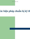 Các biện pháp chuẩn bị kỹ thuật