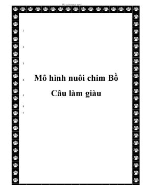 Mô hình nuôi chim Bồ Câu làm giàu