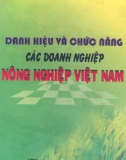 Doanh nghiệp nông nghiệp Việt Nam - Danh hiệu và chức năng: Phần 1