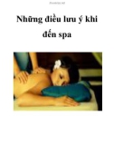 Những điều lưu ý khi đến spa