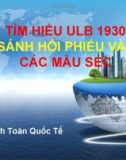 TÌM HIỂU ULB 1930 - SO SÁNH HỐI PHIẾU VÀ SÉC - CÁC MẪU SÉC