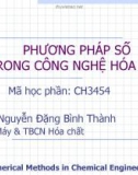 Phương pháp số trong công nghệ hóa học - Chương 1 - Tuần 4