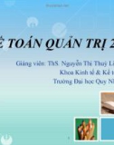 Bài giảng Kế toán quản trị 2 - ThS. Nguyễn Thị Thuỳ Linh