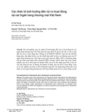 Các nhân tố ảnh hưởng đến rủi ro hoạt động tại các Ngân hàng thương mại Việt Nam