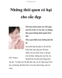 Những thói quen có hại cho sắc đẹp