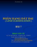 PHÂN HẠNG ĐẤT ĐAI( LAND CLASSIFICATION ) BÀI 7