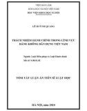 Tóm tắt Luận án Tiến sĩ Luật học: Trách nhiệm hành chính trong lĩnh vực Hàng không dân dụng Việt Nam