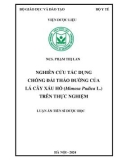 Luận án Tiến sĩ Dược học: Nghiên cứu tác dụng chống đái tháo đường của lá cây Xấu hổ (Mimosa pudica L.) trên thực nghiệm