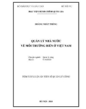 Tóm tắt Luận án Tiến sĩ Quản lý công: Quản lý nhà nước về môi trường biển ở Việt Nam