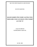 Luận án Tiến sĩ Kinh tế chính trị: Doanh nghiệp công nghệ cao ở đà nẵng trong bối cảnh cách mạng công nghiệp lần thứ tư