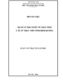 Luận văn Thạc sĩ Luật học: Quản lý chất thải y tế từ thực tiễn tỉnh Bình Dương