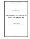 Luận văn Thạc sĩ Quản trị An ninh phi truyền thống: Quản trị rủi ro tại Dự án Khu đô thị mới Mai Châu, tỉnh Hòa Bình