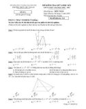 Đề thi giữa học kì 1 môn Toán lớp 12 năm 2020-2021 có đáp án - Trường THPT Chu Văn An