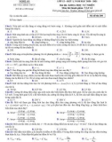 Đề khảo sát chất lượng môn Vật lí năm 2020-2021 - Sở GD&ĐT Nghệ An - Mã đề 208