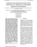 E-Business development and the factors affecting of its application in hospitality operations sustainability