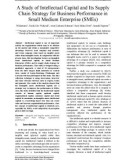 A study of intellectual capital and its supply chain strategy for business performance in small medium enterprise (SMEs)