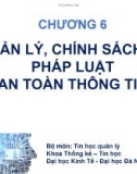 Bài giảng An toàn và bảo mật hệ thống thông tin: Chương 6