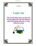 Luận văn: Một số giải pháp nâng cao hiệu quả của hoạt động đào tạo, bồi dưỡng và phát triển nguồn nhân lực ở Cảng Khuyến Lương