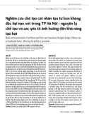 Nghiên cứu chế tạo cát nhân tạo từ bùn không độc hại nạo vét trong TP Hà Nội - nguyên lý chế tạo và các yếu tố ảnh hưởng đến khả năng tạo hạt