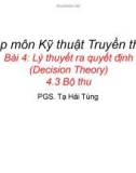 Bài giảng Nhập môn Kỹ thuật truyền thông: Bài 4.3 - PGS. Tạ Hải Tùng