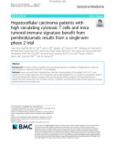 Hepatocellular carcinoma patients with high circulating cytotoxic T cells and intratumoral immune signature benefit from pembrolizumab: Results from a single-arm phase 2 trial