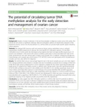 The potential of circulating tumor DNA methylation analysis for the early detection and management of ovarian cancer