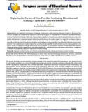 Exploring the factors of firm-provided continuing education and training: A systematic literature review