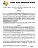 Cognitive, affective, social and cultural aspects of teaching and learning in media studies