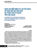 Đánh giá biến động và lập kế hoạch sử dụng đất đai năm 2023 tại thành phố Vị Thanh tỉnh Hậu Giang