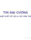 Bài giảng Tin học đại cương: Bài 3 - Bùi Thị Thu Cúc