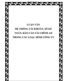 LUẬN VĂN HỆ THỐNG TÀI KHOẢN, SỔ KẾ TOÁN, BÁO CÁO TÀI CHÍNH AD TRONG CÁC LOẠI HÌNH CÔNG TY