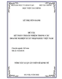 Tóm tắt Luận án Tiến sĩ Kinh tế: Kế toán trách nhiệm trong các doanh nghiệp xuất, nhập khẩu Việt Nam