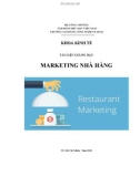 Tài liệu giảng dạy Marketing nhà hàng - Trường Cao đẳng Công nghệ TP. HCM