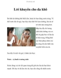 Lời khuyên cho da khô