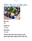 Miến nấu bò và đậu phụ