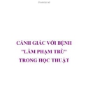 CẢNH GIÁC VỚI BỆNH LẦM PHẠM TRÙ TRONG HỌC THUẬT