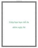 Giúp bạn hạn chế da nhờn ngày hè