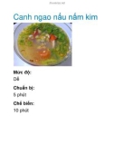 Canh ngao nấu nấm kim