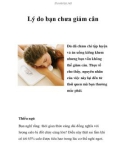 Lý do bạn chưa giảm cân