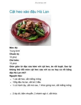 Cật heo xào đậu Hà Lan