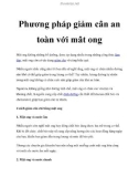 Phương pháp giảm cân an toàn với mât ong