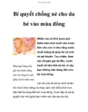 Bí quyết chống nẻ cho da bé vào mùa đông