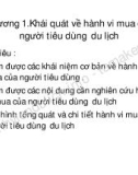 Bài giảng Hành vi người tiêu dùng du lịch