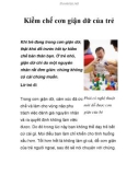 Kiềm chế cơn giận dữ của trẻ