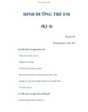 DINH DƯỠNG TRẺ EM (Kỳ 4)